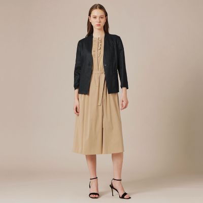 美品マッキントッシュストレッチロングワンピース紺色40サイズ コットンナイロンストレッチワンピース | MACKINTOSH LONDON (Women