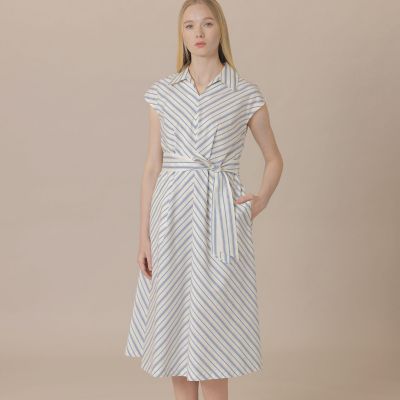 ＜MACKINTOSH LONDON (Women)＞【ＷＥＢ・一部店舗限定】コットンシルクストライプワンピース