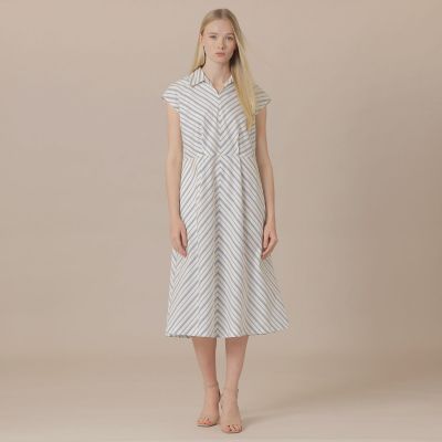 WEB・一部店舗限定】コットンシルクストライプワンピース