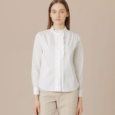 ＜MACKINTOSH LONDON (Women)＞コットンナイロンストレッチフリルブラウス