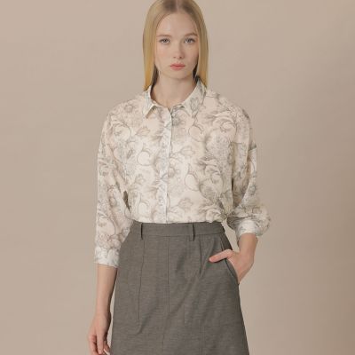 ＜MACKINTOSH LONDON (Women)＞【ＢＩＢＵＲＹ　ＦＬＯＷＥＲ】エッチングバイブリーブラウス