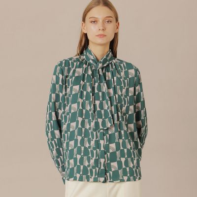 ＜MACKINTOSH LONDON (Women)＞【婦人画報１１月号掲載】レトロタイルプリントブラウス