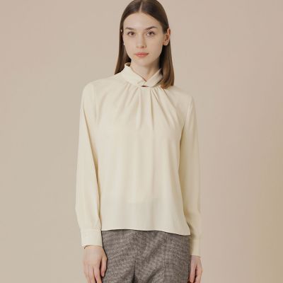 ＜MACKINTOSH LONDON (Women)＞【婦人画報１１月号掲載】バックサテンジョーゼットブラウス