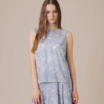 ＜MACKINTOSH LONDON (Women)＞リーフプリントノースリーブブラウス