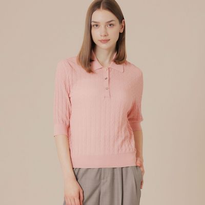 ＜MACKINTOSH LONDON (Women)＞シアーアンドリューニットポロシャツ