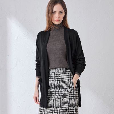 美品◆マッキントッシュロンドン コットンシルクニットカーディガン38ブラック クリアニットロングカーディガン | MACKINTOSH LONDON (Women