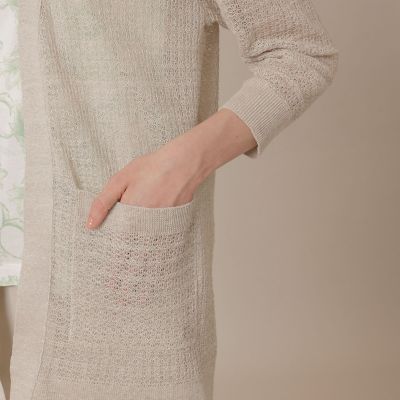 婦人画報4月号掲載】ラスターリネンニットロングカーディガン