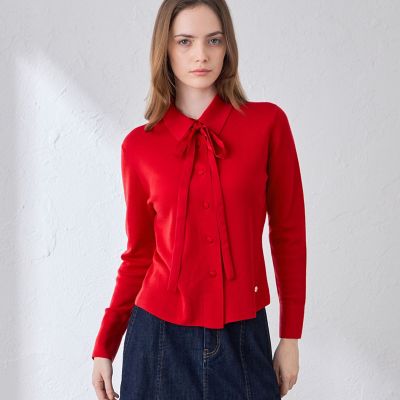 ZEGNA MACKINTOSH LONDON (Women)/マッキントッシュ ロンドン【エクラ11月号掲載】クリアニットボウタイポロ 18レッド3 トップス【三越伊勢丹/公式】