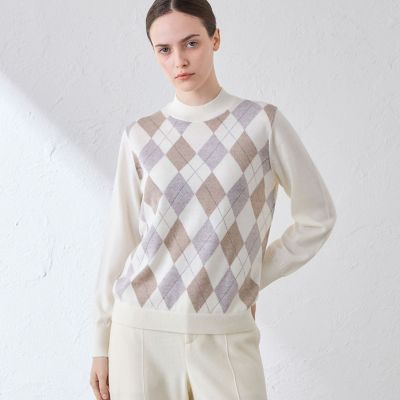 ZEGNA MACKINTOSH LONDON (Women)/マッキントッシュ ロンドン ステッチングアーガイルプルオーバー 02ホワイト2 トップス【三越伊勢丹/公式】