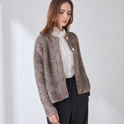 WEB・一部店舗限定】シャイニーツイードニットジャケット