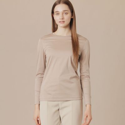 ＜MACKINTOSH LONDON (Women)＞【Ｔｈｅ　Ｅｓｓｅｎｔｉａｌ　Ｃｏｌｌｅｃｔｉｏｎ】コットンスムース長袖Ｔシャツ