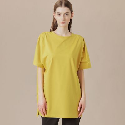 ＜MACKINTOSH LONDON (Women)＞【Ｔｈｅ　Ｅｓｓｅｎｔｉａｌ　Ｃｏｌｌｅｃｔｉｏｎ】プレーティング天竺半袖ロングＴシャツ