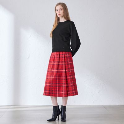 婦人画報10月号掲載】コットンチェックタックスカート | MACKINTOSH