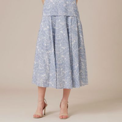 ＜MACKINTOSH LONDON (Women)＞リーフプリントタックギャザースカート