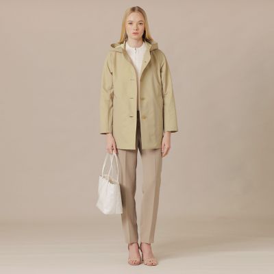 L】【CHRYSTON／クリストン】バイカラーソロタフタフーデッド