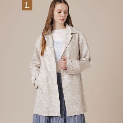 eclat5月号掲載】【L】レインタフタプリントコート