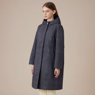 L】【CHRYSTON／クリストン】デニムプリントソロタフタコート