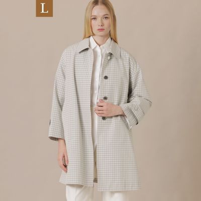 ＜MACKINTOSH LONDON L (Women/大きいサイズ)＞【Ｌ】【ＲＯＳＬＥＹ／ロズリー】スプリングチェックステンカラーコート