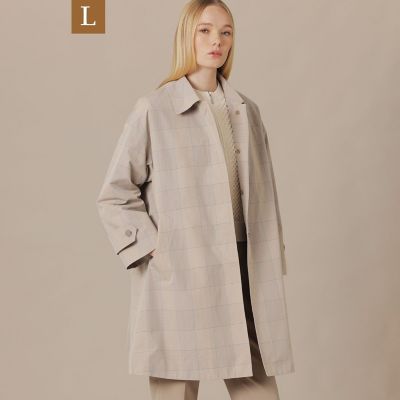 L】【ROSLEY／ロズリー】スプリングチェックステンカラーコート