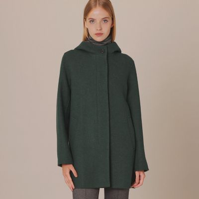 ＜MACKINTOSH LONDON L (Women/大きいサイズ)＞【Ｌ】リバーチェックフーデットウールコート