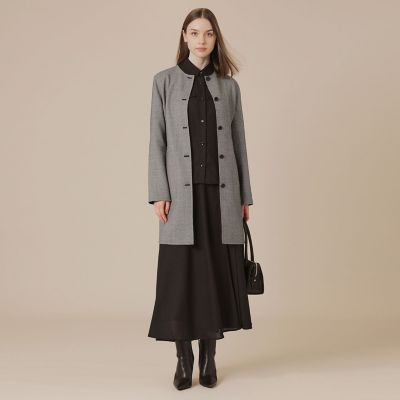 L】ライトウールリバーノーカラーコート | MACKINTOSH LONDON L
