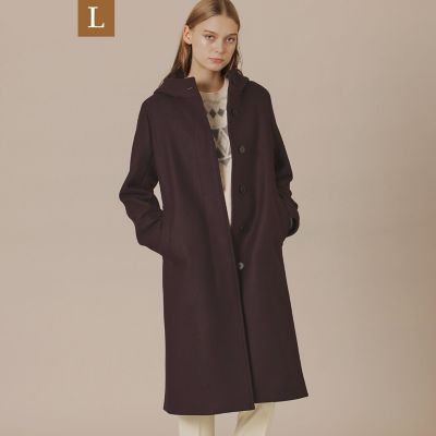 ＜MACKINTOSH LONDON L (Women/大きいサイズ)＞【Ｌ】【ＣＨＲＹＳＴＯＮ／クリストン】ウールダブルクロスメルトンフーデットコート