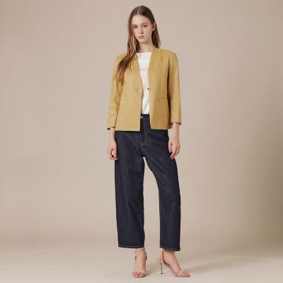eclat5月号掲載】【L】リネンストレッチジャケット