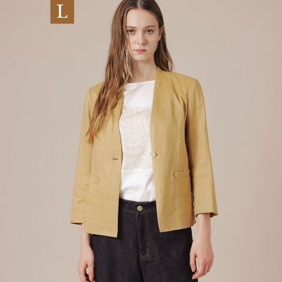eclat5月号掲載】【L】リネンストレッチジャケット