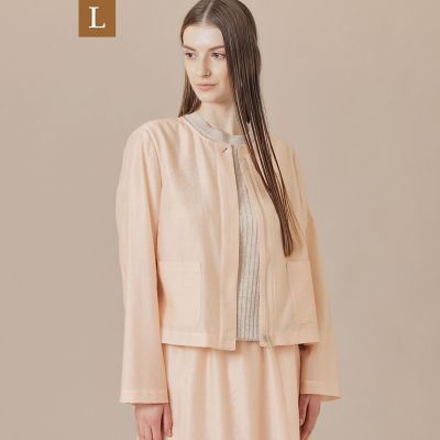 ＜MACKINTOSH LONDON L (Women/大きいサイズ)＞【Ｌ】シャイニーシアーノーカラージャケット