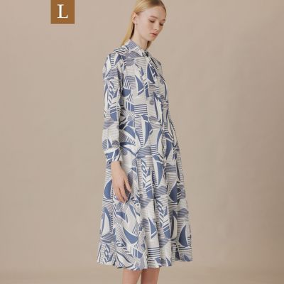 ＜MACKINTOSH LONDON L (Women/大きいサイズ)＞【Ｌ】ヨットボーダープリントワンピース