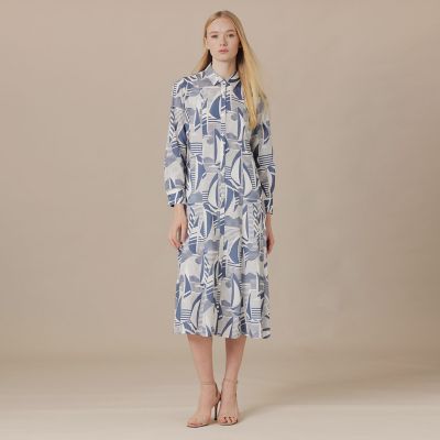 L】ヨットボーダープリントワンピース | MACKINTOSH LONDON L (Women