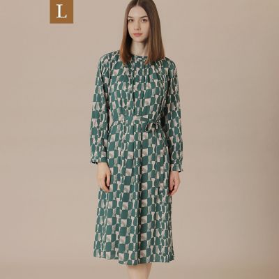 ＜MACKINTOSH LONDON L (Women/大きいサイズ)＞【Ｌ】レトロタイルプリントワンピース