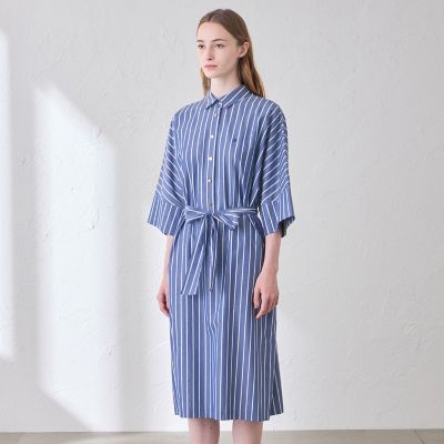 L】コットンタイプライターストライプワンピース | MACKINTOSH LONDON