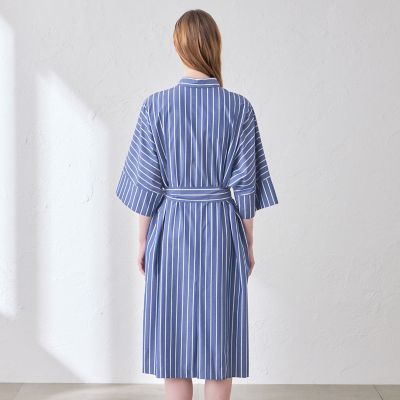 美品♡マッキントッシュロンドン イタリア製生地 スーパー130 ストライプ L L】コットンタイプライターストライプワンピース | MACKINTOSH LONDON