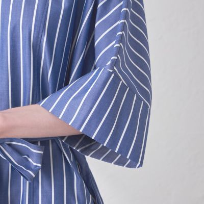 美品♡マッキントッシュロンドン イタリア製生地 スーパー130 ストライプ L L】コットンタイプライターストライプワンピース | MACKINTOSH LONDON