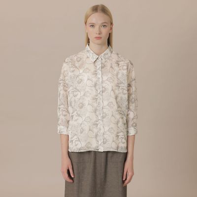 L】【BIBURY FLOWER】エッチングバイブリーブラウス
