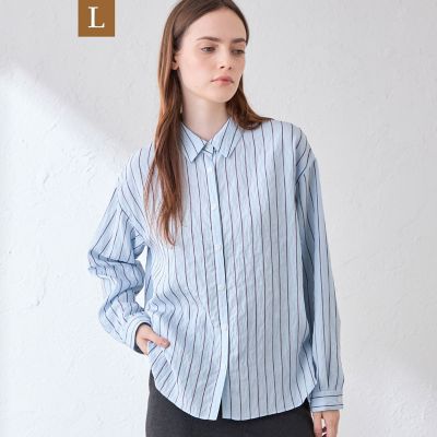 L】レーヨンストライプシャツブラウス | MACKINTOSH LONDON L (Women