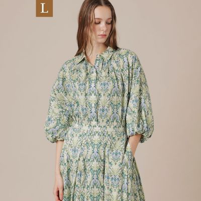 ＜MACKINTOSH LONDON L (Women/大きいサイズ)＞【ｅｃｌａｔ５月号掲載】【Ｌ】ボタニカルウォールプリントブラウス
