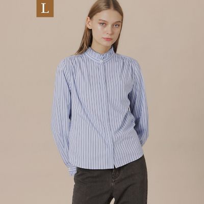 ＜MACKINTOSH LONDON L (Women/大きいサイズ)＞【Ｌ】ストレッチストライプブラウス