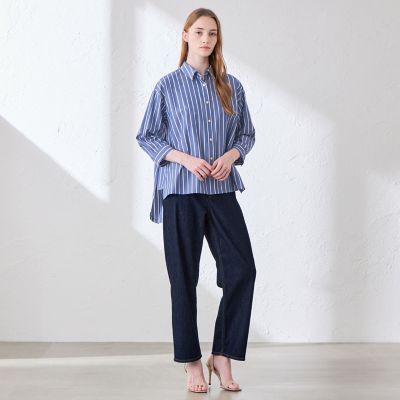美品♡マッキントッシュロンドン イタリア製生地 スーパー130 ストライプ L L】コットンタイプライターストライプシャツ | MACKINTOSH LONDON L