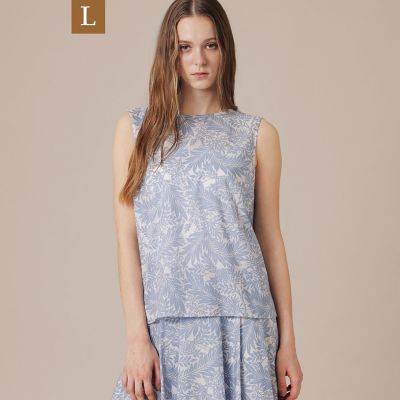 ＜MACKINTOSH LONDON L (Women/大きいサイズ)＞【Ｌ】リーフプリントノースリーブブラウス