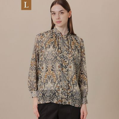 ＜MACKINTOSH LONDON L (Women/大きいサイズ)＞【Ｌ】ボタニカルウォールプリントブラウス