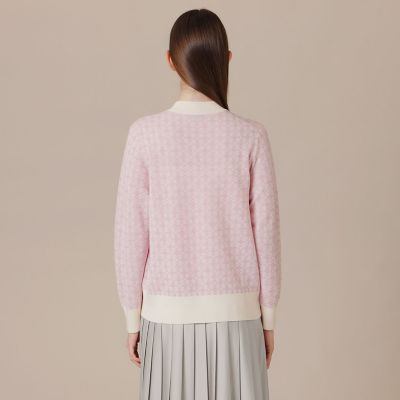 美品 MACKINTOSH マッキントッシュ ブリリアントアンドリュージャカードニットプルオーバー ニット 38 M ウール100% 長袖セーター 幾何学模様 トップス レディース AU4266A46 ブリリアントアンドリュージャカードニットプルオーバー(トップス