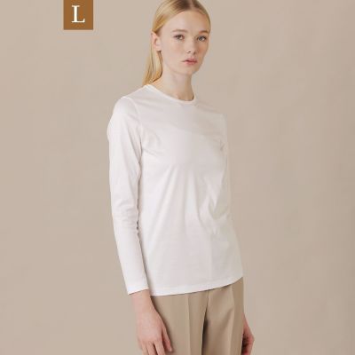＜MACKINTOSH LONDON L (Women/大きいサイズ)＞【Ｌ】【Ｔｈｅ　Ｅｓｓｅｎｔｉａｌ　Ｃｏｌｌｅｃｔｉｏｎ】コットンスムース長袖Ｔシャツ