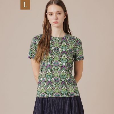 ＜MACKINTOSH LONDON L (Women/大きいサイズ)＞【Ｌ】ボタニカルウォールプリントＴシャツ