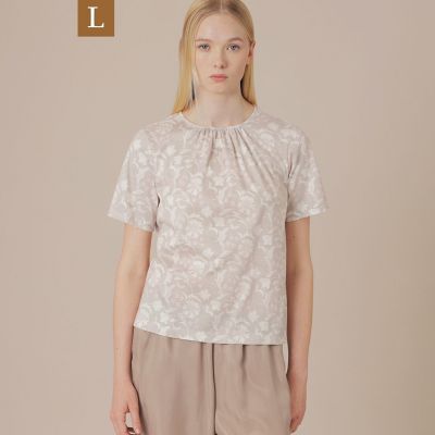 ＜MACKINTOSH LONDON L (Women/大きいサイズ)＞【Ｌ】【ＢＩＢＵＲＹ　ＦＬＯＷＥＲ】バイブリーコットンＴシャツ