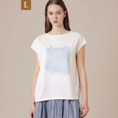 ＜MACKINTOSH LONDON L (Women/大きいサイズ)＞【Ｌ】リーフプリントＴシャツ
