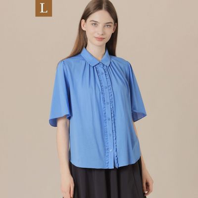 ＜MACKINTOSH LONDON L (Women/大きいサイズ)＞【Ｌ】シアーコットンナイロンブラウス