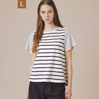 ＜MACKINTOSH LONDON L (Women/大きいサイズ)＞【ｅｃｌａｔ５月号掲載】【Ｌ】ボーダーミックスＴシャツ