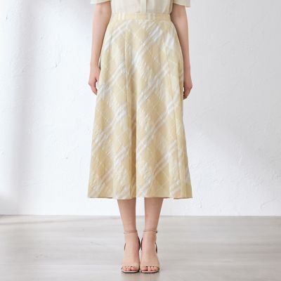 新品・大きいサイズ・50,600円☆マッキントッシュロンドン/スカート・手洗い可 L】シアーボイルチェックスカート | MACKINTOSH LONDON L (Women